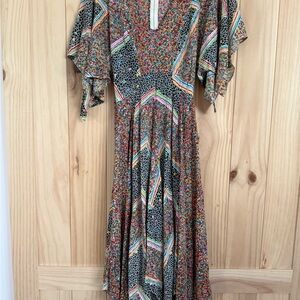 Vintage Disco Multicolor Patterned Women's Dress